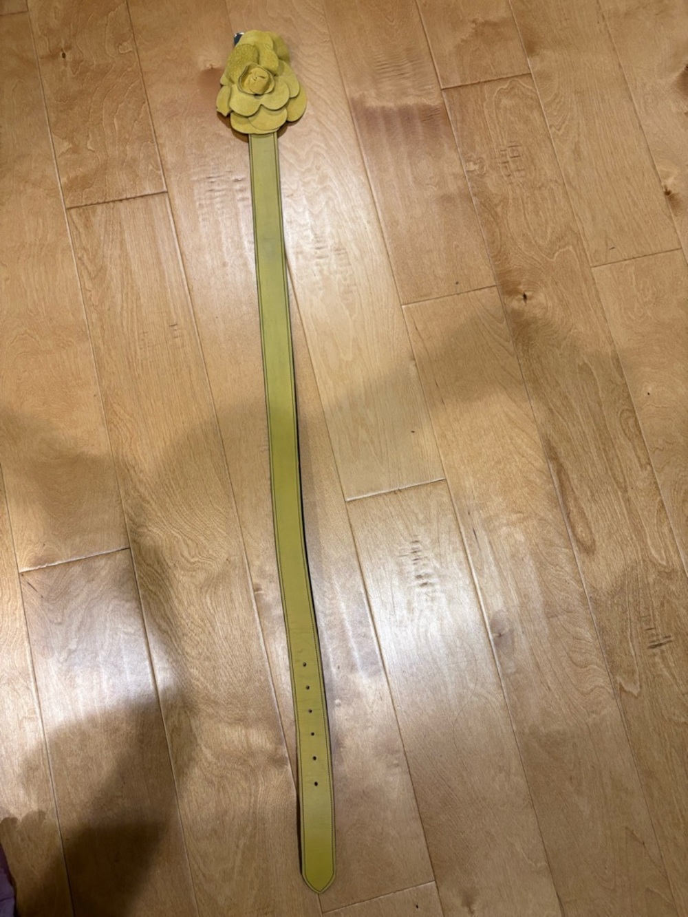 Cosa Monna Leather belt removable flower yellow M - Picture 4 of 5